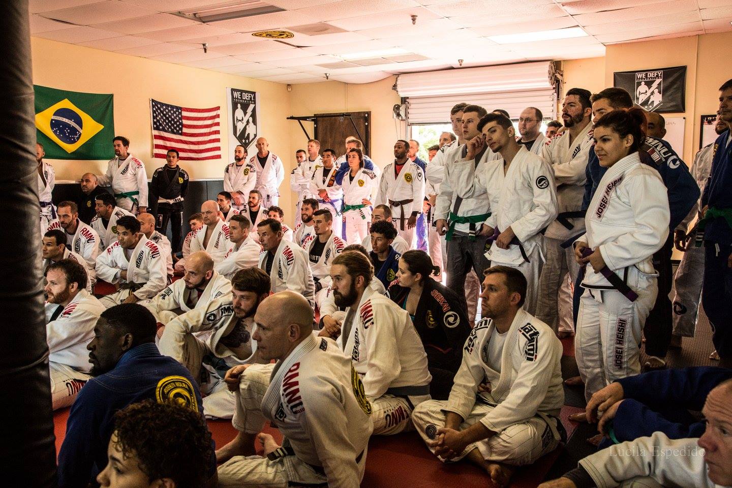 A full class of students at Robson Moura BJJ in Tampa